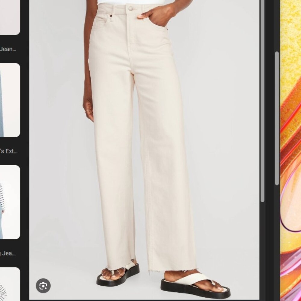 Old Navy Sky-Hi Waisted Ecru Jeans